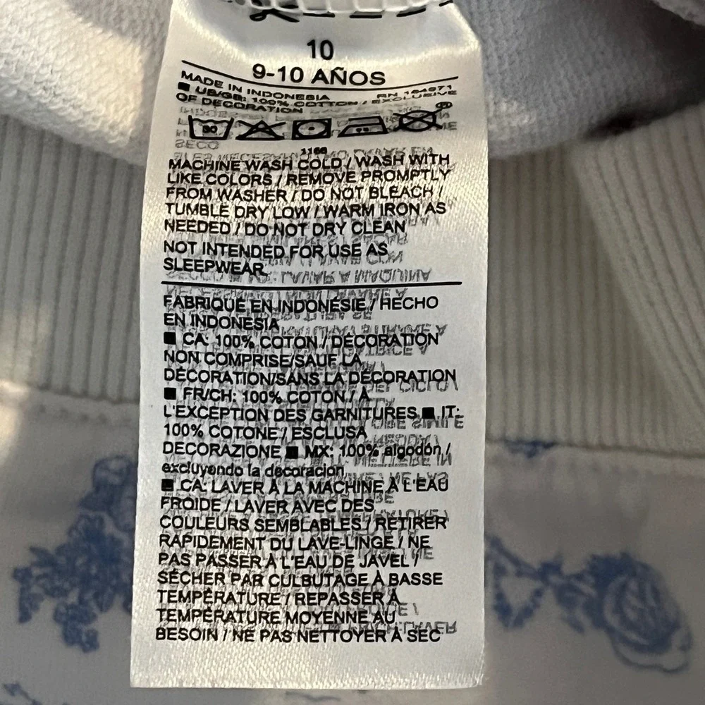 Disney‎ x Janie and Jack Alice in Wonderland Blue White Jogger Pants Girls 10